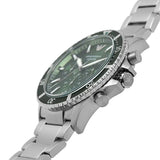 Emporio Armani World Explorer Solar Chronograph Green Dial Silver Steel Strap Watch for Men - AR11741