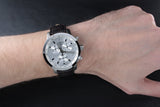 Tissot PRC 200 Chronograph Silver Dial Brown Leather Strap Watch For Men - T055.417.16.037.00
