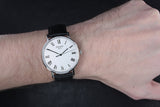 Tissot Everytime Medium White Dial Black Leather Strap Watch For Men - T109.410.16.033.01