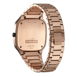 D1 Milano Square Champagne Gold Dial Gold Steel Strap Watch for Unisex - D1-SQBJ04