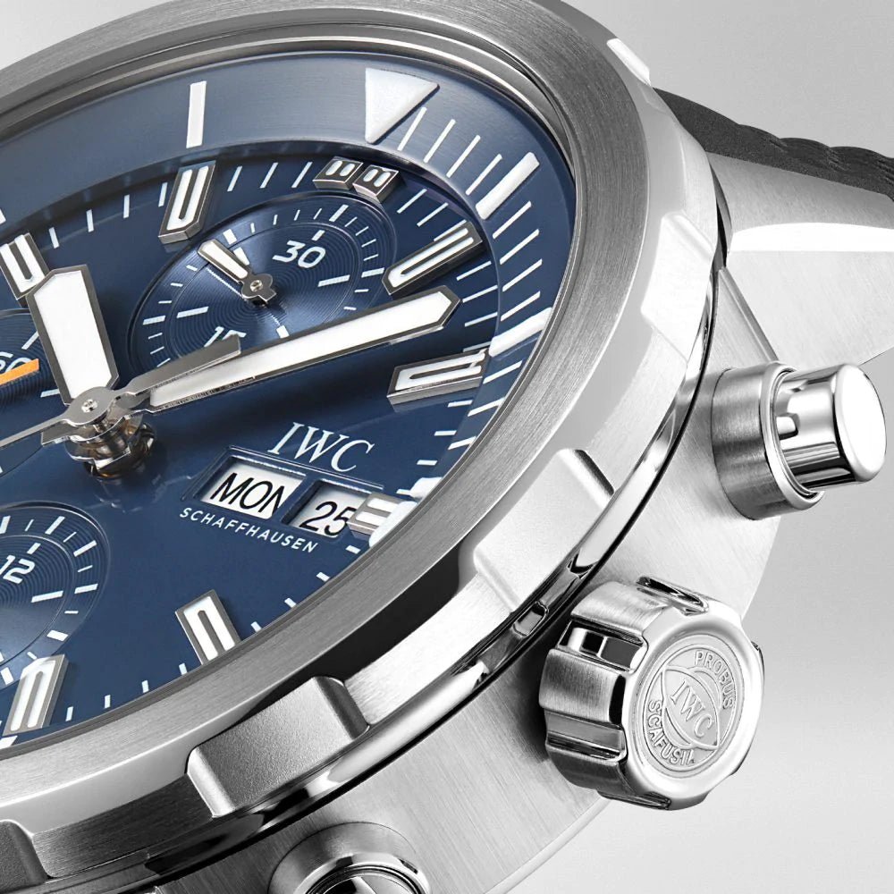 IWC Aquatimer Automatic Chronograph 44mm Blue Dial Black Rubber Strap Watch for Men - IW376805