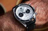 Tag Heuer Autavia Chronometer Flyback Chronograph Silver Dial Black Leather Strap Watch for Men - CBE511B.FC8279