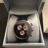 Calvin Klein City Chronograph Black Dial Black Leather Strap Watch for Men - K2G17TC1
