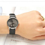 Calvin Klein Accent Black Dial Black Leather Strap Watch for Women - K2Y231C3