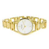 Calvin Klein Dainty White Dial Gold Steel Strap Watch for Women - K7L23546