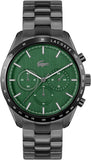 Lacoste Boston Green Dial Black Steel Strap Watch for Men - 2011270