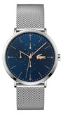 Lacoste Moon Multifunction Blue Dial Silver Mesh Strap Watch for Men - 2011024