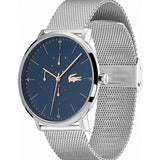 Lacoste Moon Multifunction Blue Dial Silver Mesh Strap Watch for Men - 2011024
