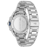 Lacoste Tiebreaker Chronograph Black Dial Silver Steel Strap Watch for Men - 2011155