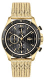 Lacoste Neoheritage Chronograph Black Dial Gold Mesh Strap Watch for Men - 2011254