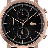 Lacoste Replay Chronograph Black Dial Brown Leather Strap Watch for Men - 2011257