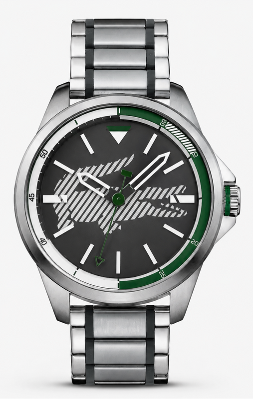 Lacoste Capbreton Gray Dial Two Tone Steel Strap Watch for Men - 2010943
