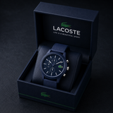 Lacoste 12.12 Chronograph Blue Dial Blue Silicon Strap Watch for Men - 2010970
