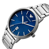 Emporio Armani Ruggero Blue Dial Silver Steel Strap Watch for Men - AR11311