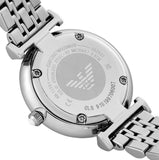 Emporio Armani Gianni T-Bar Mother of Pearl Dial Silver Steel Strap Watch for Women - AR11701