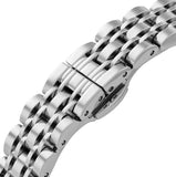 Emporio Armani Gianni T-Bar Mother of Pearl Dial Silver Steel Strap Watch for Women - AR11701