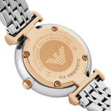 Emporio Armani Gianni T-Bar Beige Dial Two Tone Steel Strap Watch for Women - AR11702