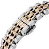 Emporio Armani Gianni T-Bar Beige Dial Two Tone Steel Strap Watch for Women - AR11702