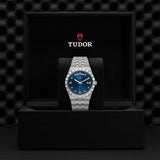 Tudor Royal Automatic Diamonds Blue Dial Silver Steel Strap Watch for Men - M28600-0006