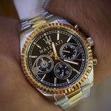 Maserati Competizione Chronograph Black Dial Two Tone Steel Strap Watch For Men - R8853100016