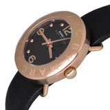 Marc Jacobs Amy Black Dial Black Leather Strap Watch for Women - MBM1225