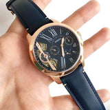 Fossil Grant Twist Multifunction Blue Dial Blue Leather Strap Watch for Men - ME1162