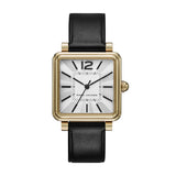 Marc Jacobs Vic Silver Dial Black Leather Strap Watch for Women - MJ1437