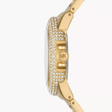 Michael Kors Camille Three-Hand Crystals Gold Dial Gold Steel Strap Watch for Women - MK1067