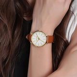 Michael Kors Pyper Quartz Silver Dial Brown Leather Watch For Women - MK2740