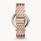 Michael Kors Darci Rose Gold Dial with Diamonds Rose Gold Stainless Steel Strap Watch for Women - MK3192