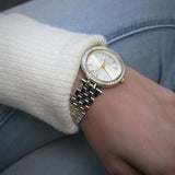Michael Kors Darci Silver Dial Two Tone Steel Strap Watch for Women - MK3405