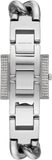 Michael Kors Chain Lock Pave Silver Dial Silver Steel Strap Watch For Women - MK4718