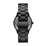 Michael Kors Slim Runway Analog Black Dial Black Steel Strap Watch For Women - MK4734