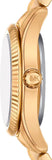 Michael Kors Lexington Three Hand Blue Dial Gold Steel Strap Watch for Women - MK4813