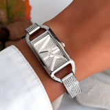 Michael Kors Empire Three-Hand Silver Dial Silver Steel Strap Watch for Women - MK4841