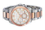 Michael Kors Brecken Chronograph White Dial Two Tone Steel Strap Watch For Women - MK6368