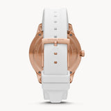 Michael Kors Runway Quartz White Dial White Rubber Strap Watch For Women - MK6853