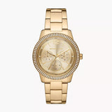 Michael Kors Tibby Chronograph Gold Dial Gold Steel Strap Watch For Women - MK6927