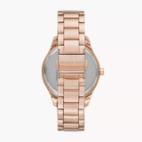 Michael Kors Runway Three-Hand Silver Dial Rose Gold Steel Strap Watch for Women - MK7473