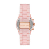 Michael Kors Runway Chronograph White Dial Pink Steel Strap Watch for Women - MK7424