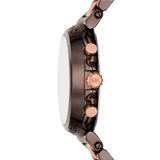 Michael Kors Maren Chronograph Brown Dial Two Tone Steel Strap Watch for Women - MK7496