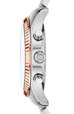 Michael Kors Lexington Chronograph Brown Dial Silver Steel Strap Watch For Men - MK8732