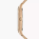 Michael Kors Slim Runway Three-Hand Gold Dial Gold Steel Strap Watch for Women - MK9122