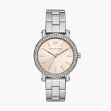 Michael Kors Corey Three Hand Pink Dial Silver Steel Strap Watch for Women - MKO1050