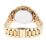 Michael Kors Lexington Chronograph Brown Dial Gold Steel Strap Watch For Women - MK7276