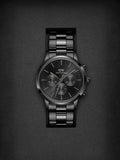 Daniel Wellington Iconic Chronograph Black Dial Black Steel Strap Watch For Men - DW00100642