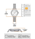 Emporio Armani Cleo Silver Dial Silver Mesh Strap Watch for Women - AR11584