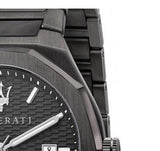 Maserati Stile Quartz Black Dial Black Steel Strap Watch For Men - R8853142001
