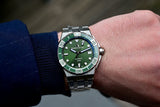 Maurice Lacroix Aikon Venturer Green Dial Silver Steel Strap Watch for Men - AI6057-SSL52-630-1
