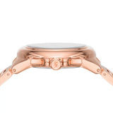 Michael Kors Camille Chronograph White Dial Rose Gold Steel Strap Watch For Women - MK7271